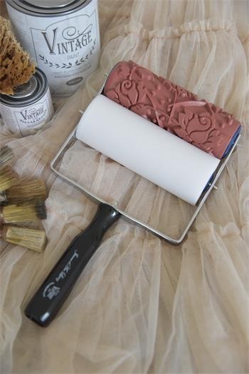 PROWANSALSKI WAŁEK WZORZYSTY - Rose Pattern Vintage Paint Jeanne d'Arc